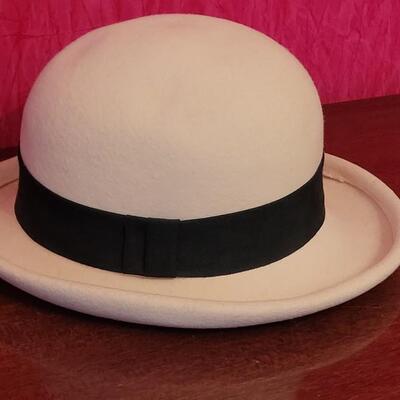 Lot 218: Vintage Cream Bollman Hat Co. Hat and a Wool Gray Hat
