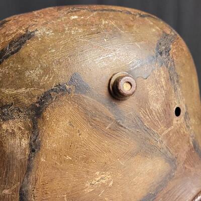 Lot 219: Antique German Imperial Military M16 Hand Pained Camouflage Helmet