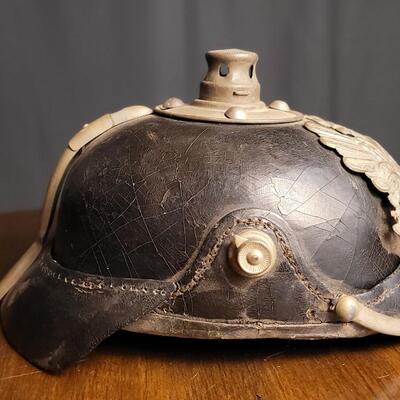 Lot 220: Antique WWI German Prussian Officer Spike Helmet Pickelhaube Casque