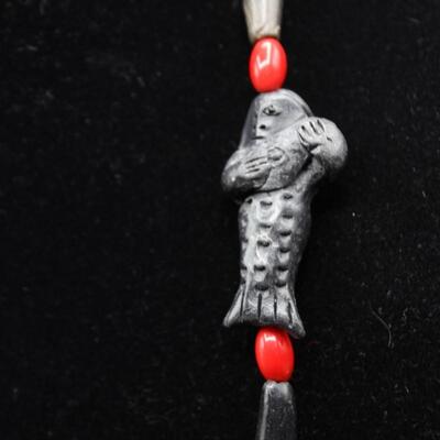 Handmade Effigy Medieval Style Beaded Necklace