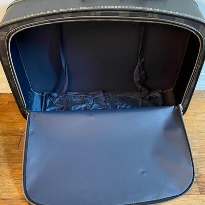VINTAGE BLUE & GREEN PLAID CANVAS LUGGAGE SET
