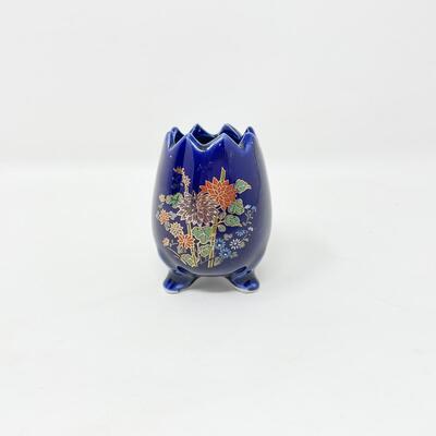 MINI ASIAN FLORAL CERAMIC EGG VASE