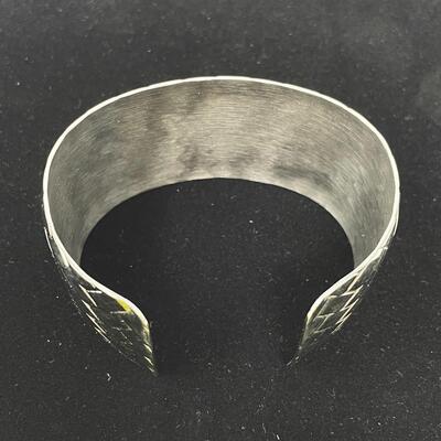 STAINLESS STEEL STAMPED CUFF BRACELET