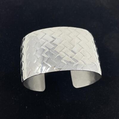 STAINLESS STEEL STAMPED CUFF BRACELET