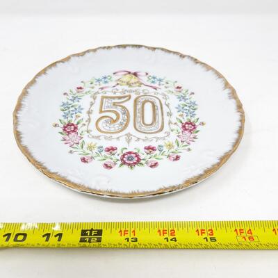 VINTAGE ENESCO 50TH ANNIVERSARY DECORATIVE PLATE