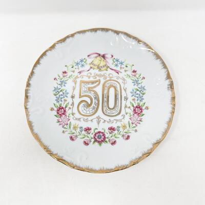 VINTAGE ENESCO 50TH ANNIVERSARY DECORATIVE PLATE