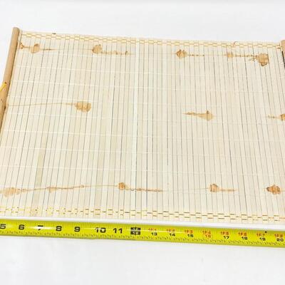 VINTAGE BAMBOO WALL SCROLL W/ BEACH SCENE