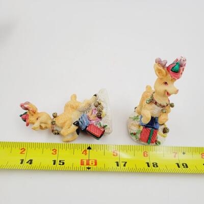4 SANTA & REINDEER FIGURINE BUNDLE