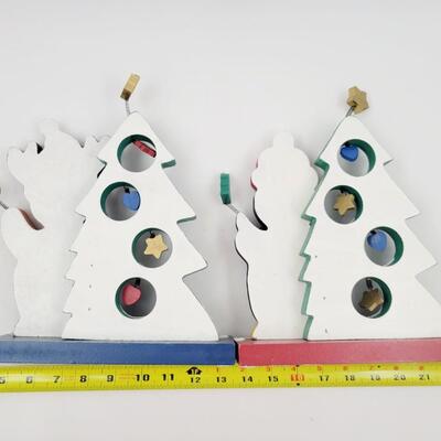 WOODEN HOLIDAY PENGUIN & REINDEER DECOR BUNDLE