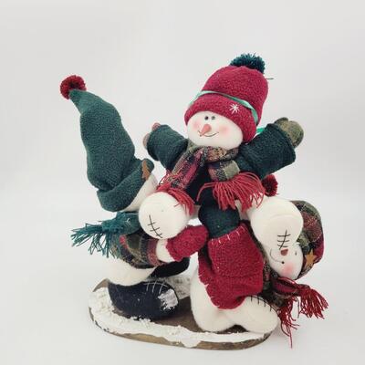 CUTE HOLIDAY WINTER STUFFED SNOWMAN DECOR