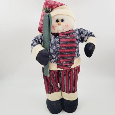 TALL HOLIDAY WINTER STUFFED STANDING SNOWMAN