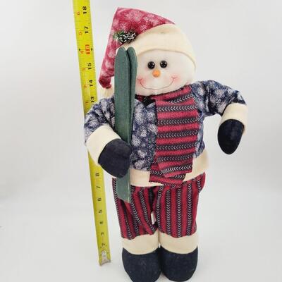 TALL HOLIDAY WINTER STUFFED STANDING SNOWMAN