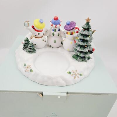 PARTYLITE SNOWMAN CANDLE SET
