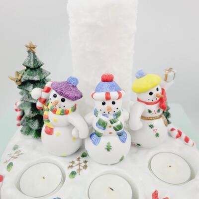 PARTYLITE SNOWMAN CANDLE SET