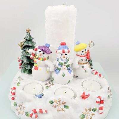 PARTYLITE SNOWMAN CANDLE SET