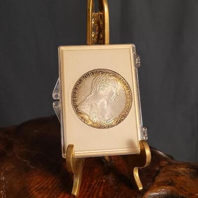 Lot 222: Antique 1780 Austrian Maria Theresa Thaler Silver Coin with Case
