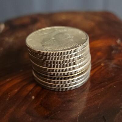 Lot 224: (10) Vintage 1964 Kennedy Half Dollar Silver Coins