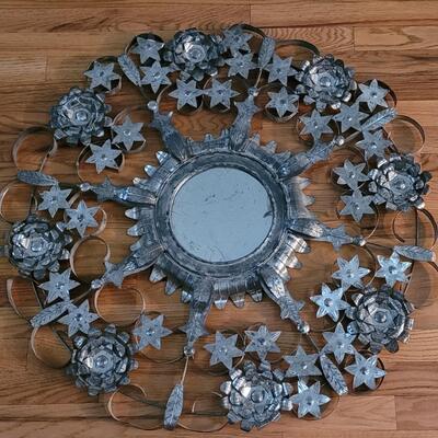 Lot 237: Vintage 1950's Mexican Tin Mirror