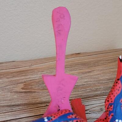 Lot 245: Mexican Handpainted Wood Folk Art Devil Playing the Guitar