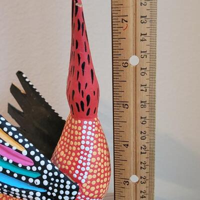 Lot 246: Handpainted Mexican Folk Art Alejibre Wood Bird