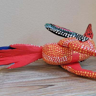 Lot 246: Handpainted Mexican Folk Art Alejibre Wood Bird