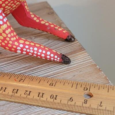 Lot 246: Handpainted Mexican Folk Art Alejibre Wood Bird