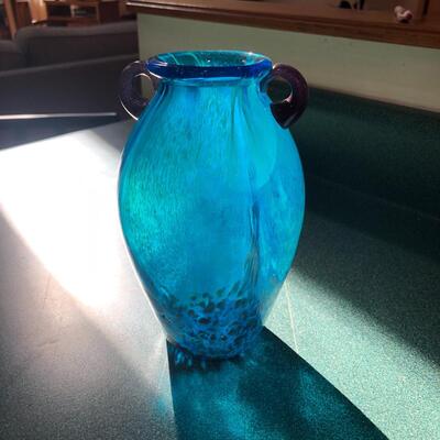 Blown Glass Goblets & Blue & Gold Vase ( K - KM)