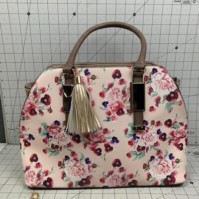 #7 Adorable Pink Floral Handbag with Tassel 