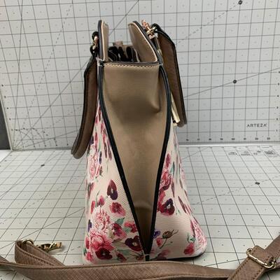 #7 Adorable Pink Floral Handbag with Tassel 