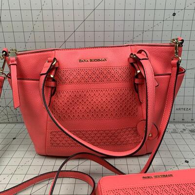 #90 Dana Buchman Hot Pink Handbag & Wallet