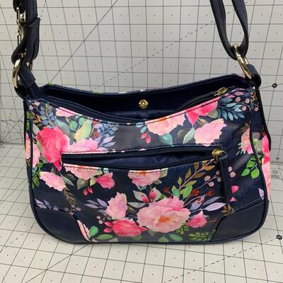 #96 Blue Floral Rosetti Handbag