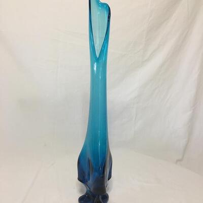 Large Blue Heavy 23 inch Vase