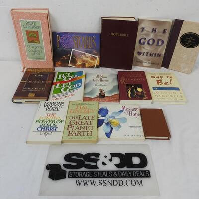 14 pc Religious/Spiritual Books: Books of Commandments -to- Simple Abundance