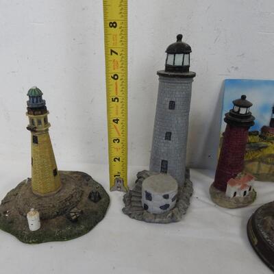 9 pc Lighthouse Decor, including ceramic tile & soap pump