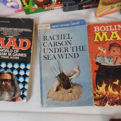 22 Paperback Books: Old Yeller, Boiling Mad, Under the Sea Wind
