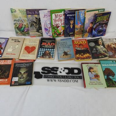 22 Paperback Books: Old Yeller, Boiling Mad, Under the Sea Wind