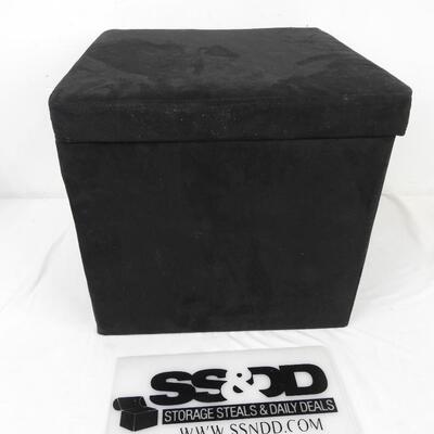 Black Storage Cube Ottoman, 15