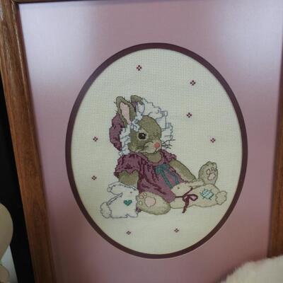 19 pc Easter and Home Decor: Bunnies, Rabbits, Metal Butterflies