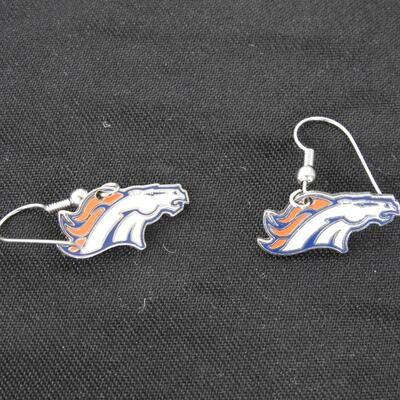 Denver Broncos Pin and Earrings