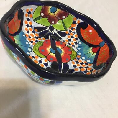 Talavera Pottery Mexican Serving or Salsa Bowl 7 Hand Made