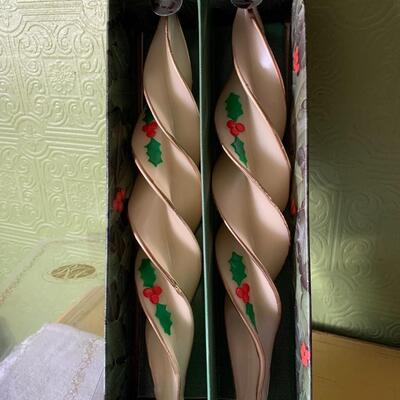 Vintage 12â€ candles Christmas unlit