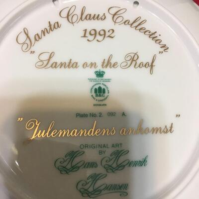 Bing and Grondahl Christmas Santa Clause Collection Plate 1992
