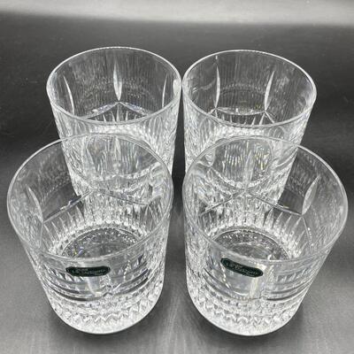 Set of Four Cristal Au Plomb Crystal Drink Rocks Glasses
