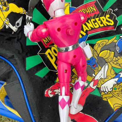 Power Rangers Backpack and Action Figure Lot