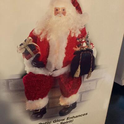 30â€ Sitting Santa with Colorful Light Display and Box!