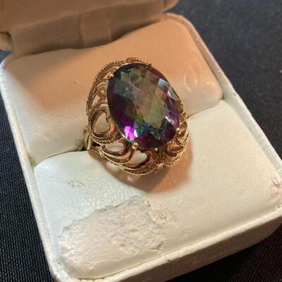 Smokey Topaz Ring Size 6.5 in 10k Gold