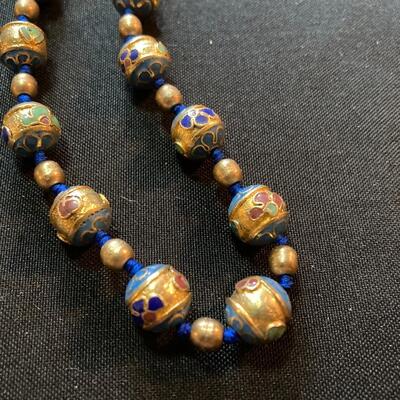 CloisonnÃ© Style Beaded Necklace 30â€