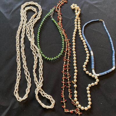 Collection of Beaded Necklaces 5 pc Jewelry