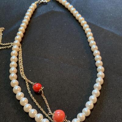 Mixed Necklace and Bracelet Lot with Red Beads and more