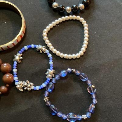 5 pc Necklace and Bracelet Lot with Inlaid Bangle and more